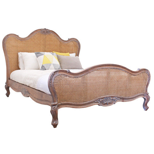 CARRINGTON FURNITURE PARISIAN RATTAN & WOOD BED