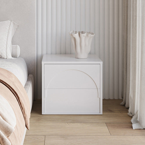 CONTINENTAL DESIGNS PERSEI 2 DRAWER BEDSIDE TABLE