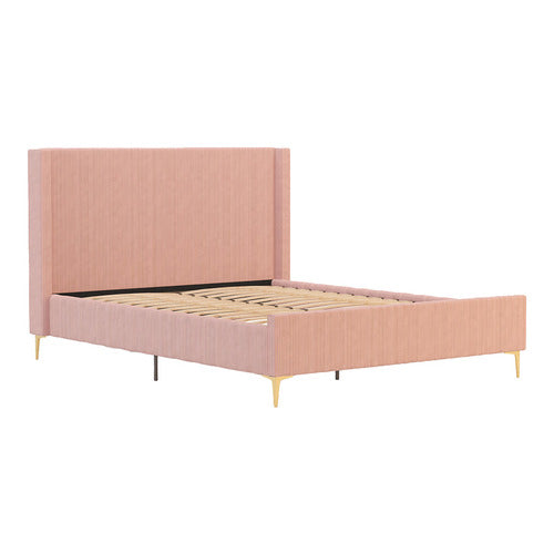 RAWSON & CO PINK SOULIN CORDUROY PLATFORM BED