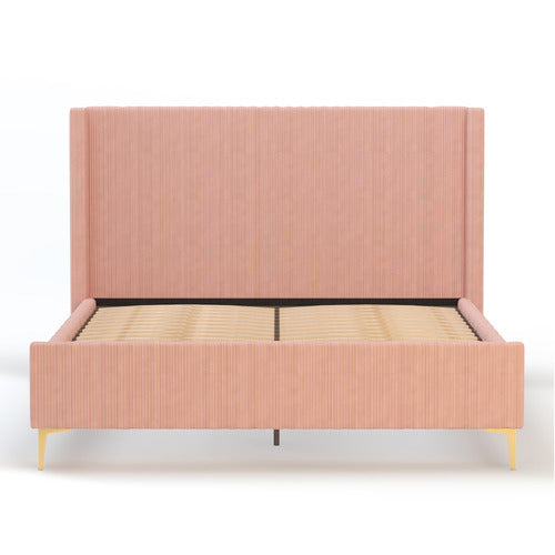 RAWSON & CO PINK SOULIN CORDUROY PLATFORM BED