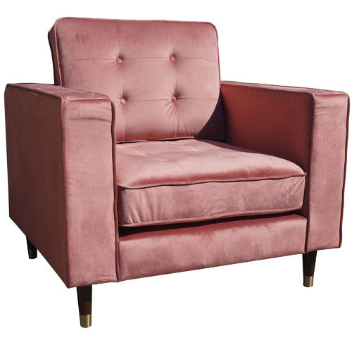 MIKASA FURNITURE PINK CHERRY VELVET ARMCHAIR