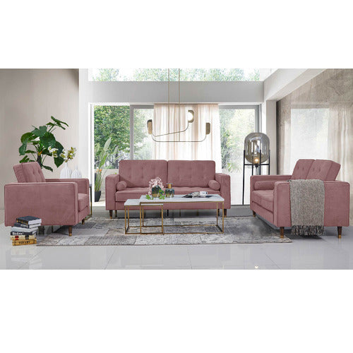 MIKASA FURNITURE PINK CHERRY VELVET ARMCHAIR