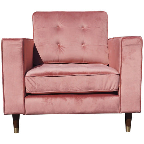 MIKASA FURNITURE PINK CHERRY VELVET ARMCHAIR
