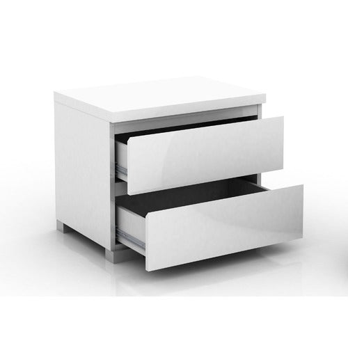 WEST VALLEY INTERIORS PIPER 2 DRAWER BEDSIDE TABLE