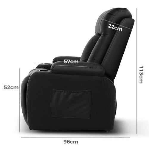 HOXTON ROOM POLO FAUX LEATHER HEATED MASSAGE RECLINER CHAIR