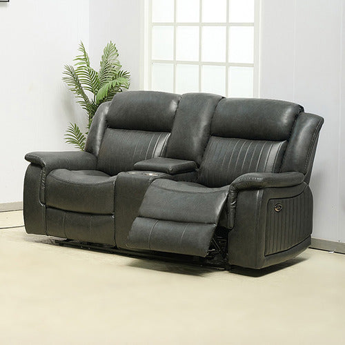 BY DESIGNS POWELL 2 SEATER FAUX LEATHER RECLINER SOFA