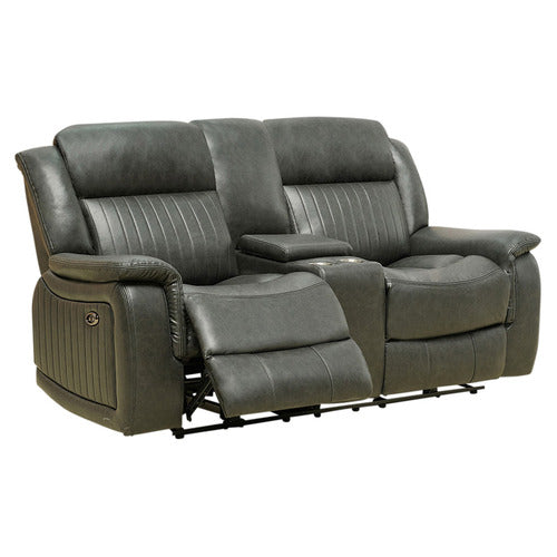 BY DESIGNS POWELL 2 SEATER FAUX LEATHER RECLINER SOFA
