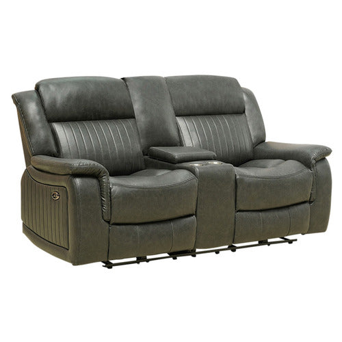 BY DESIGNS POWELL 2 SEATER FAUX LEATHER RECLINER SOFA