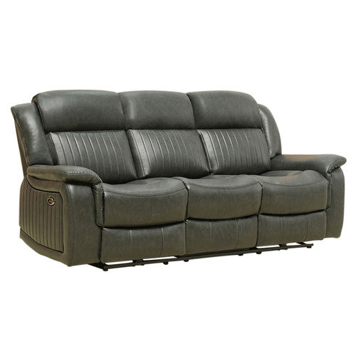 BY DESIGNS POWELL 3 SEATER FAUX LEATHER RECLINER SOFA