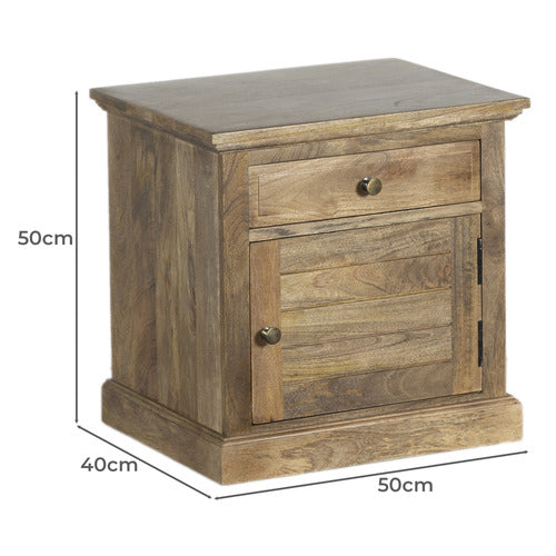 HOME & LIFESTYLE POWELL MANGO WOOD BEDSIDE TABLE