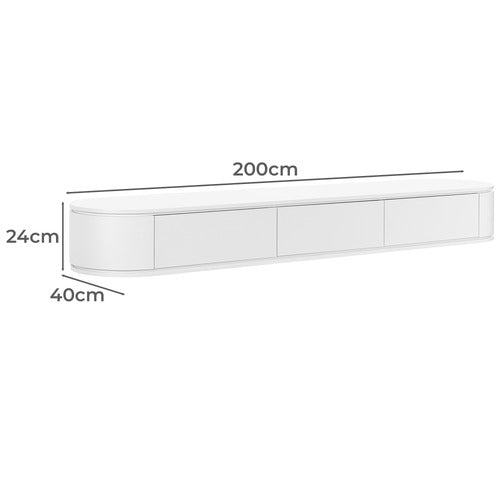 PREMIUM 200CM CANNES CURVED WALL-MOUNTED TV UNIT