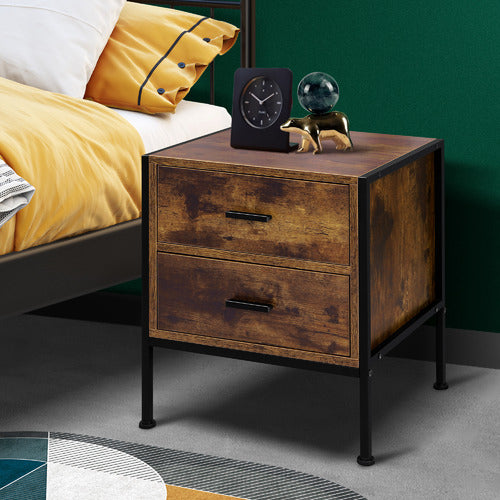 HOXTON ROOM VIKTOR 2 DRAWER BEDSIDE TABLE