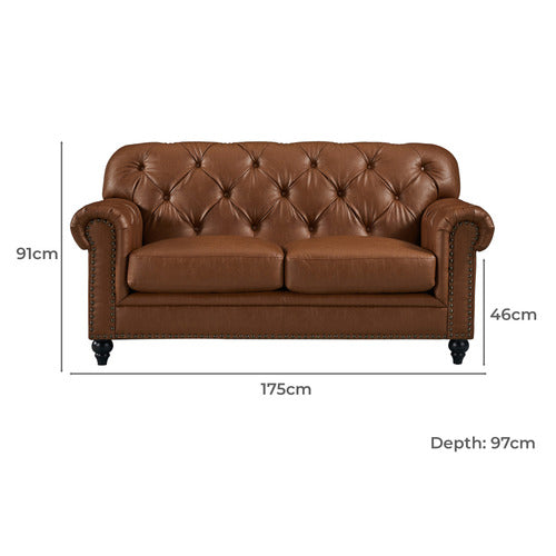 BY DESIGNS PRIMAVERA 2 SEATER LEATHER SOFA