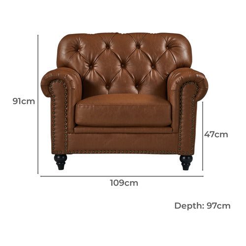 BY DESIGNS PRIMAVERA LEATHER ARMCHAIR
