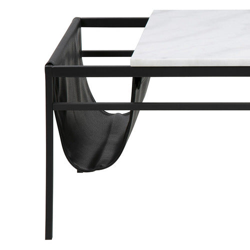 INNOVA STUDIO PRINCE MARBLE COFFEE TABLE WITH MAGAZINE RACK