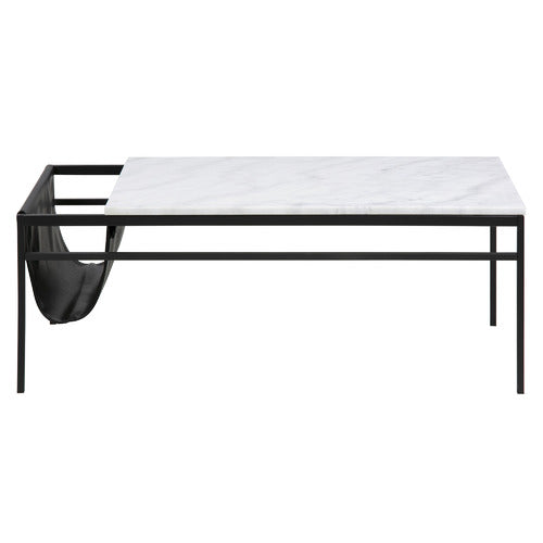 INNOVA STUDIO PRINCE MARBLE COFFEE TABLE WITH MAGAZINE RACK