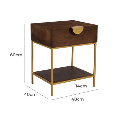 PRIYA MANGO WOOD BEDSIDE TABLE
