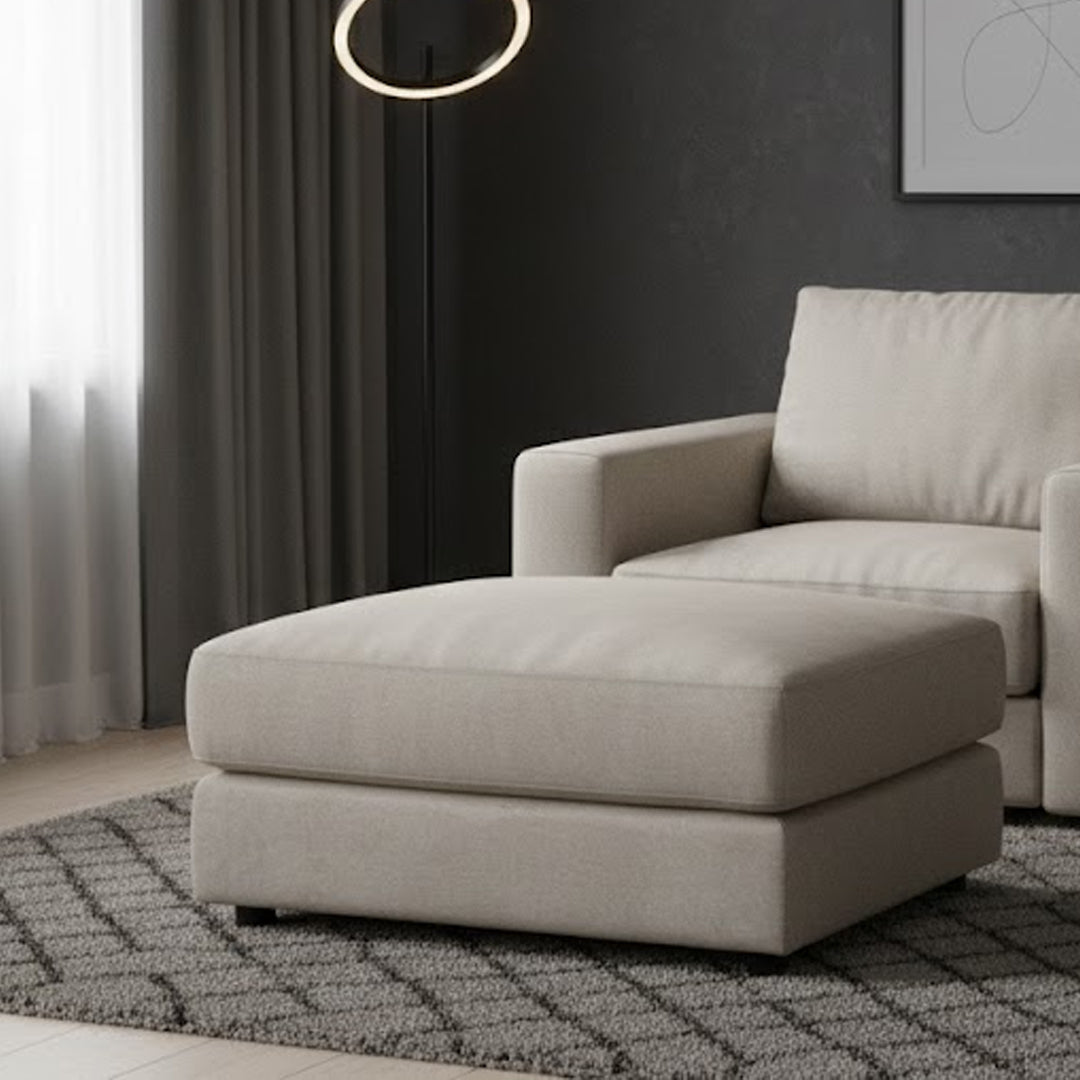 RAQUEL 2.0 FABRIC MODULAR OTTOMAN LIGHT GREY