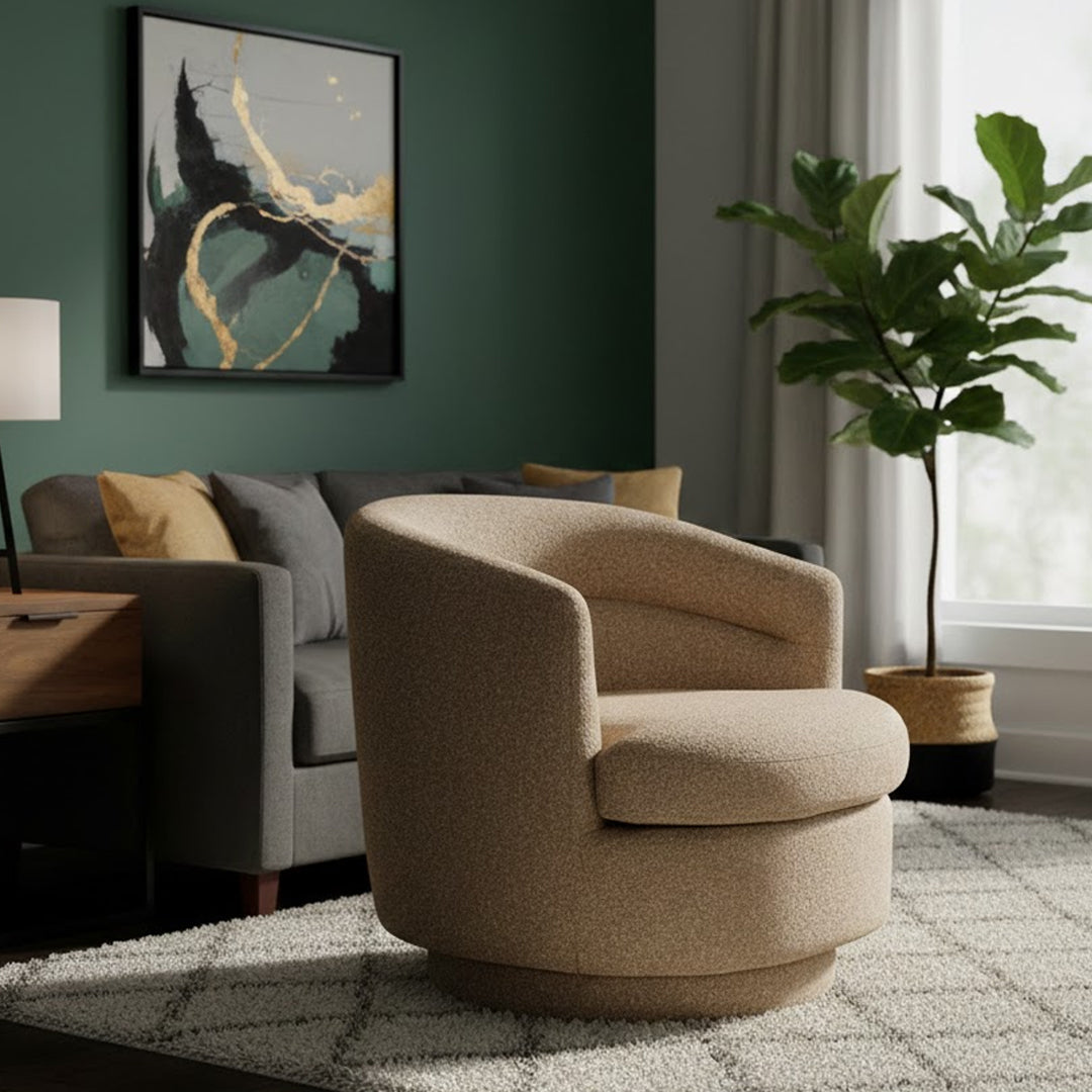 REXINGTON HOME GESPA BOUCLE SWIVEL ARMCHAIR