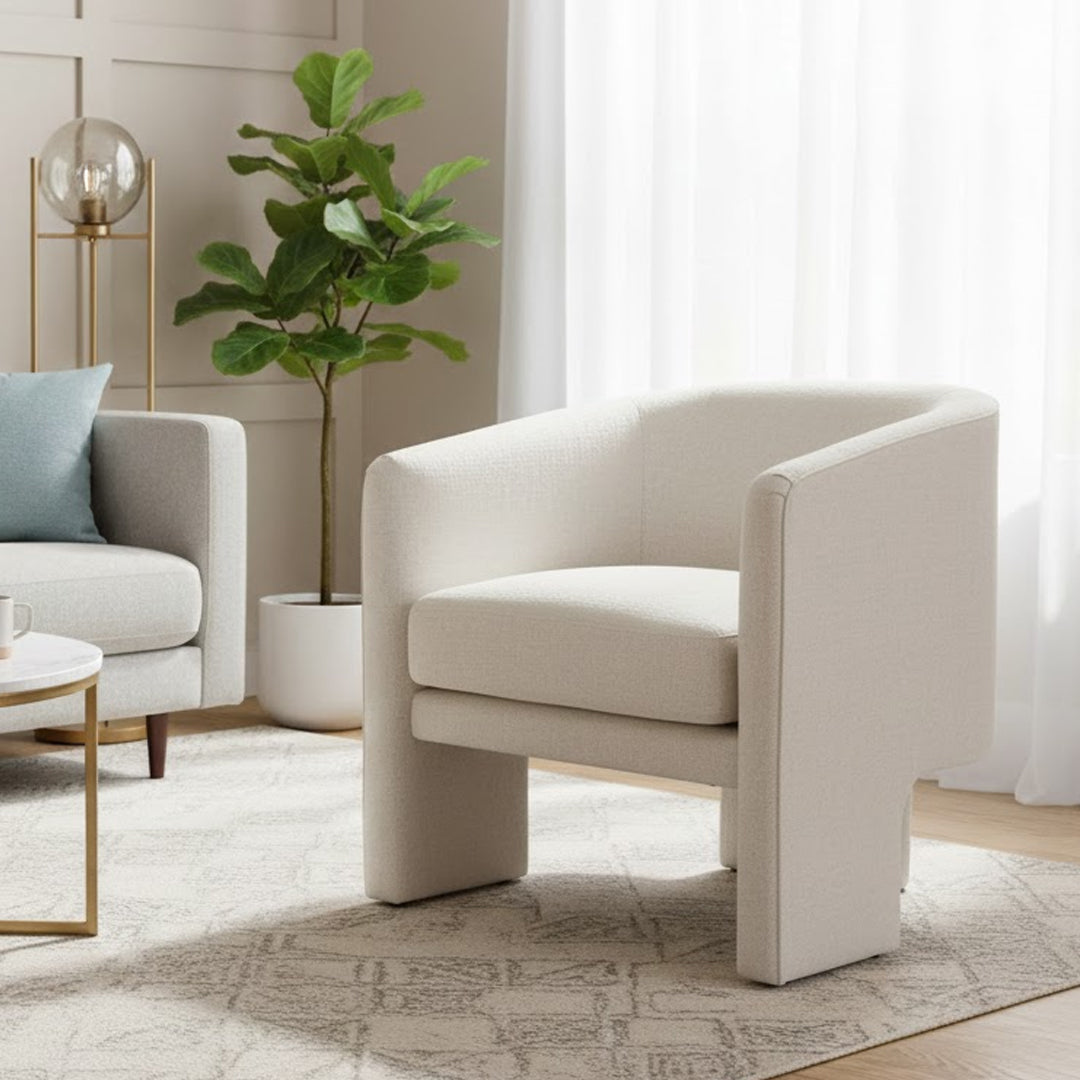 REXINGTON HOME NATURAL SHANA LINEN-BLEND TUB CHAIR
