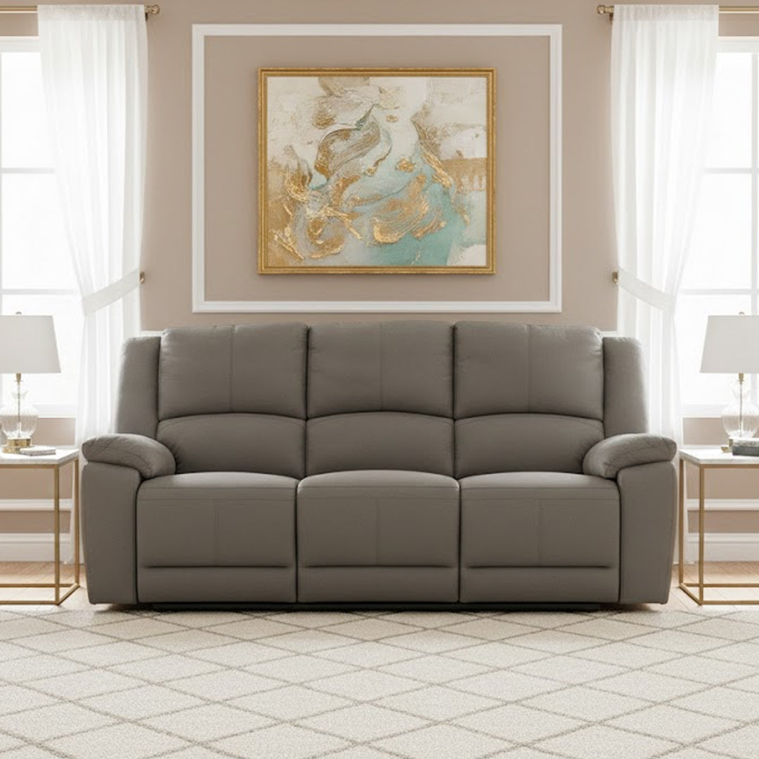 RODDICK FABRIC 3 SEATER WITH ELECTRIC RECLINERS STEE