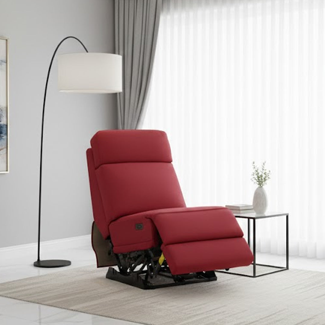 RYKER ARMLESS CHAIR WITH DUAL MOTOR RECLINER RED