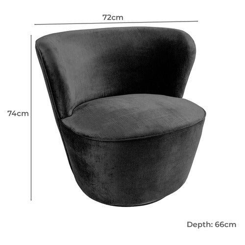 BROOKLYN AND BELLA RAELEY VELVET SWIVEL CHAIR
