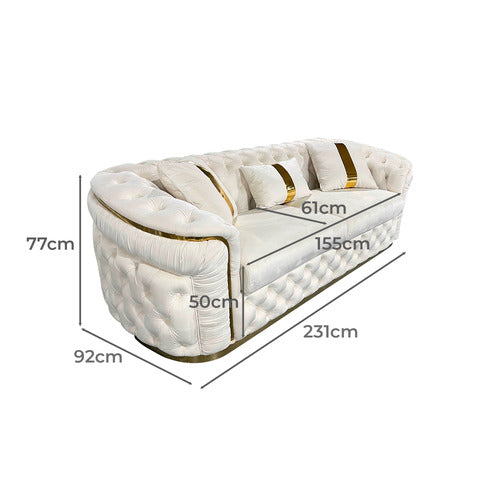 SOUTHERN STYLERS RALEIGH 3 SEATER VELVET SOFA