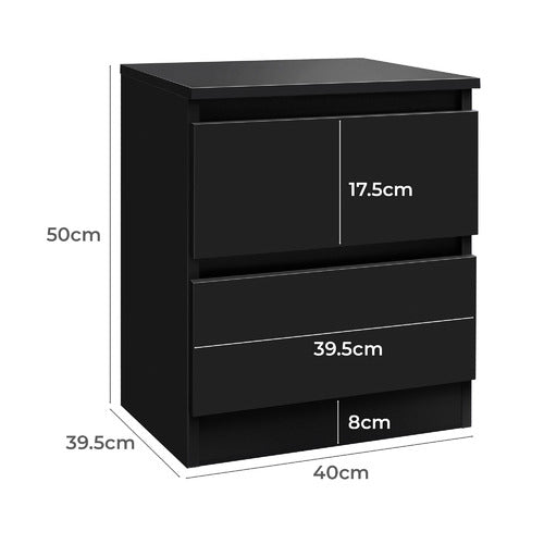 HOXTON ROOM REGAL 2 DRAWER BEDSIDE TABLE