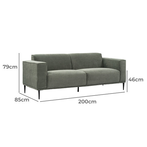 RHYS 3 SEATER CORDUROY SOFA
