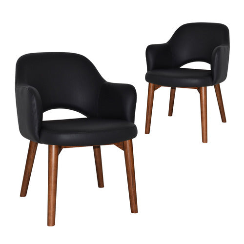BRIGHT SIDE FURNITURE RICHMOND FAUX LEATHER ARMCHAIRS (SET OF 2)