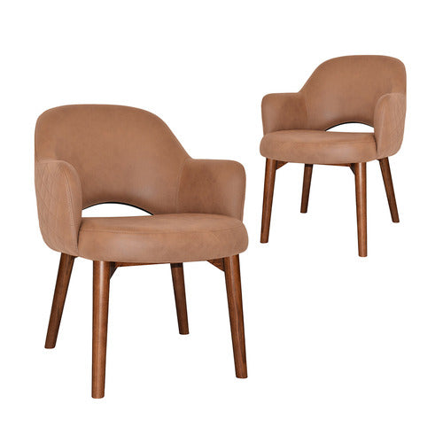 BRIGHT SIDE FURNITURE RICHMOND FAUX LEATHER ARMCHAIRS (SET OF 2)