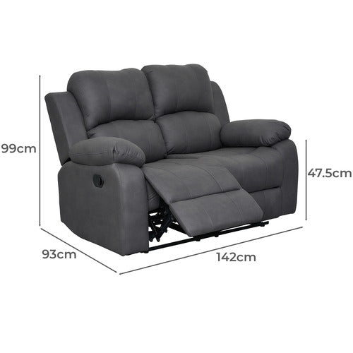 BY DESIGNS RIVOIRE 2 SEATER MANUAL RECLINER SOFA