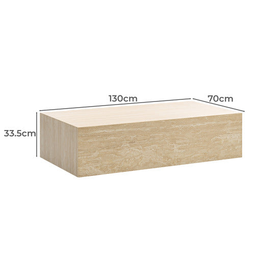 CONTINENTAL DESIGNS RODGER TURKISH TRAVERTINE COFFEE TABLE