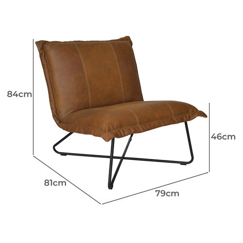 BROOKLYN AND BELLA ROMAN COWHIDE LEATHER CHAIR