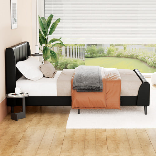 HOXTON ROOM ROSS FAUX LEATHER PLATFORM BED