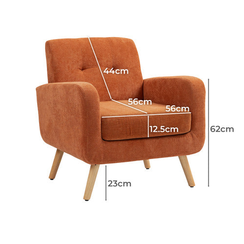 EVIE HOME ROWAN UPHOLSTERED ARMCHAIR