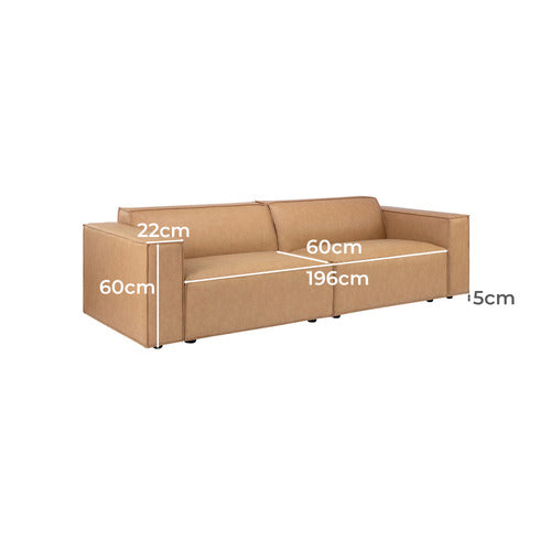 RUSSO 3 SEATER FAUX LEATHER SOFA