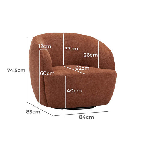 CONTINENTAL DESIGNS RUST ORANGE CUDDLE ARMCHAIR