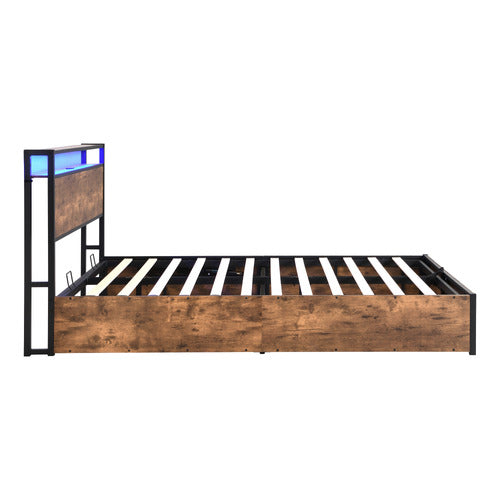 CASSINGTON HOME LINFORD GAS LIFT STORAGE BED WITH LED & CHARGING STATION