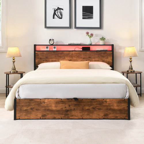 CASSINGTON HOME LINFORD GAS LIFT STORAGE BED WITH LED & CHARGING STATION