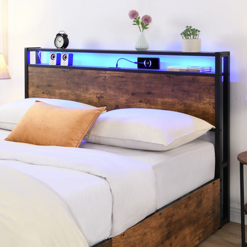 CASSINGTON HOME LINFORD GAS LIFT STORAGE BED WITH LED & CHARGING STATION