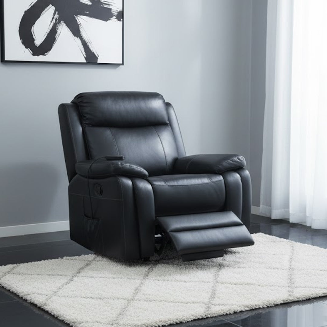 SAN MARCO LEATHER ELECTRIC LIFT CHAIR BLACK