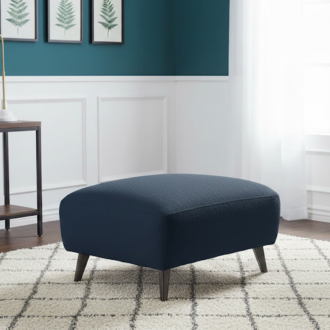 SERAFINI FABRIC OTTOMAN DARK INDIGO