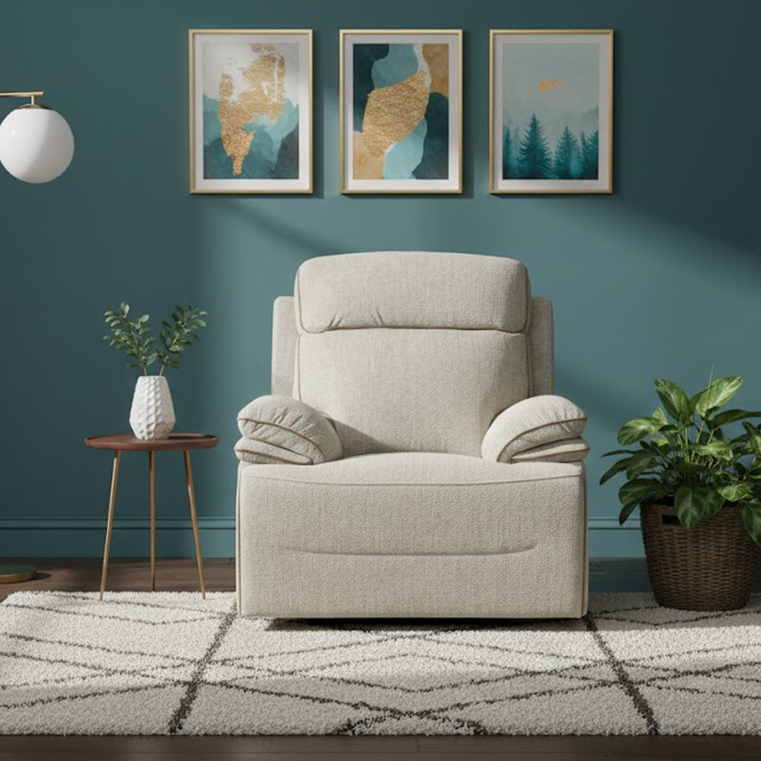 SEYMOUR FABRIC ELECTRIC RECLINER LIGHT GREY
