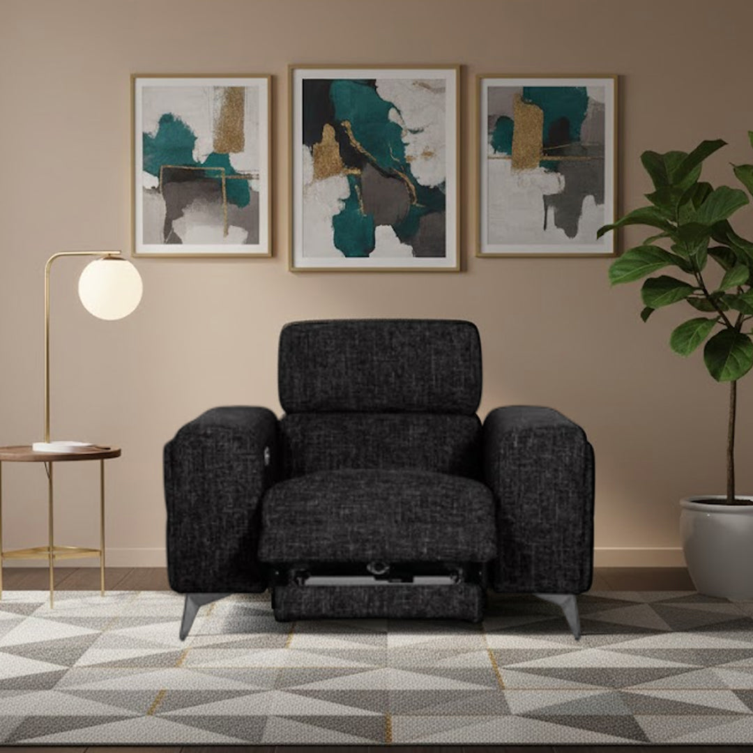 SINATRA FABRIC ELECTRIC RECLINER BLACK MICA
