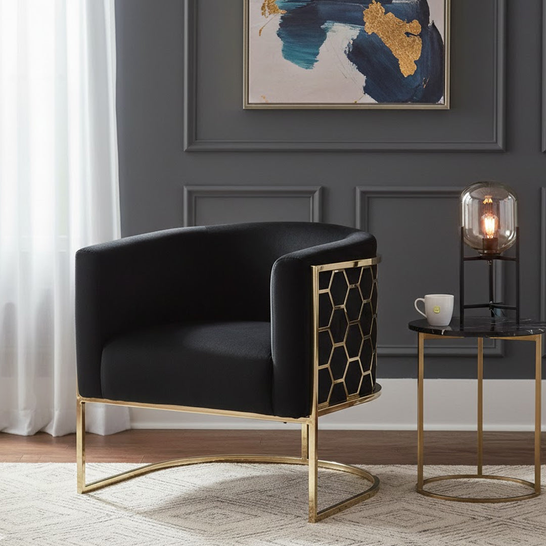 SOUTHERN STYLERS JARDINE VELVET ARMCHAIR