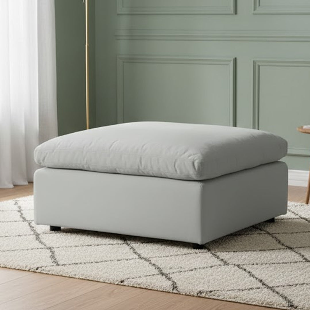 SUNNI FABRIC OTTOMAN LIGHT GREY