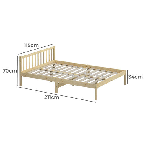 LIVING FUSION SABINA PINE WOOD BED FRAME