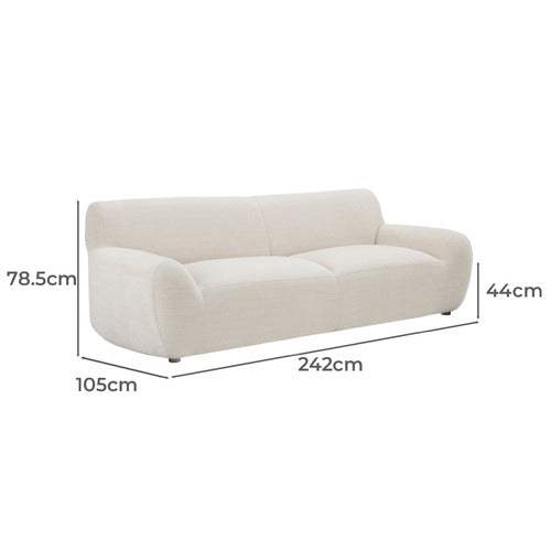 CORNER OFFICE SAIRA 3 SEATER UPHOLSTERED SOFA